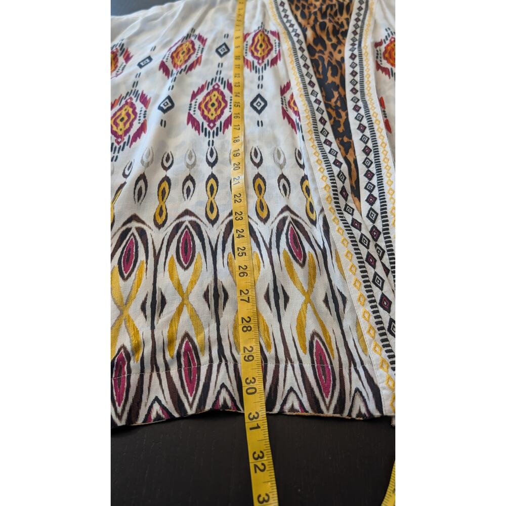 Chico's Reversible Leopard Tribal Kimono Open Front Embroidered One Size Boho - Picture 6 of 6